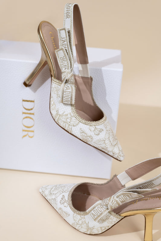 Dior Pale Gold Slingbacks