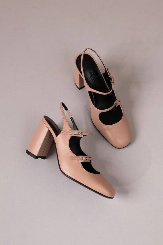 Hermès Jackie 90 Pumps in Beige Perlino