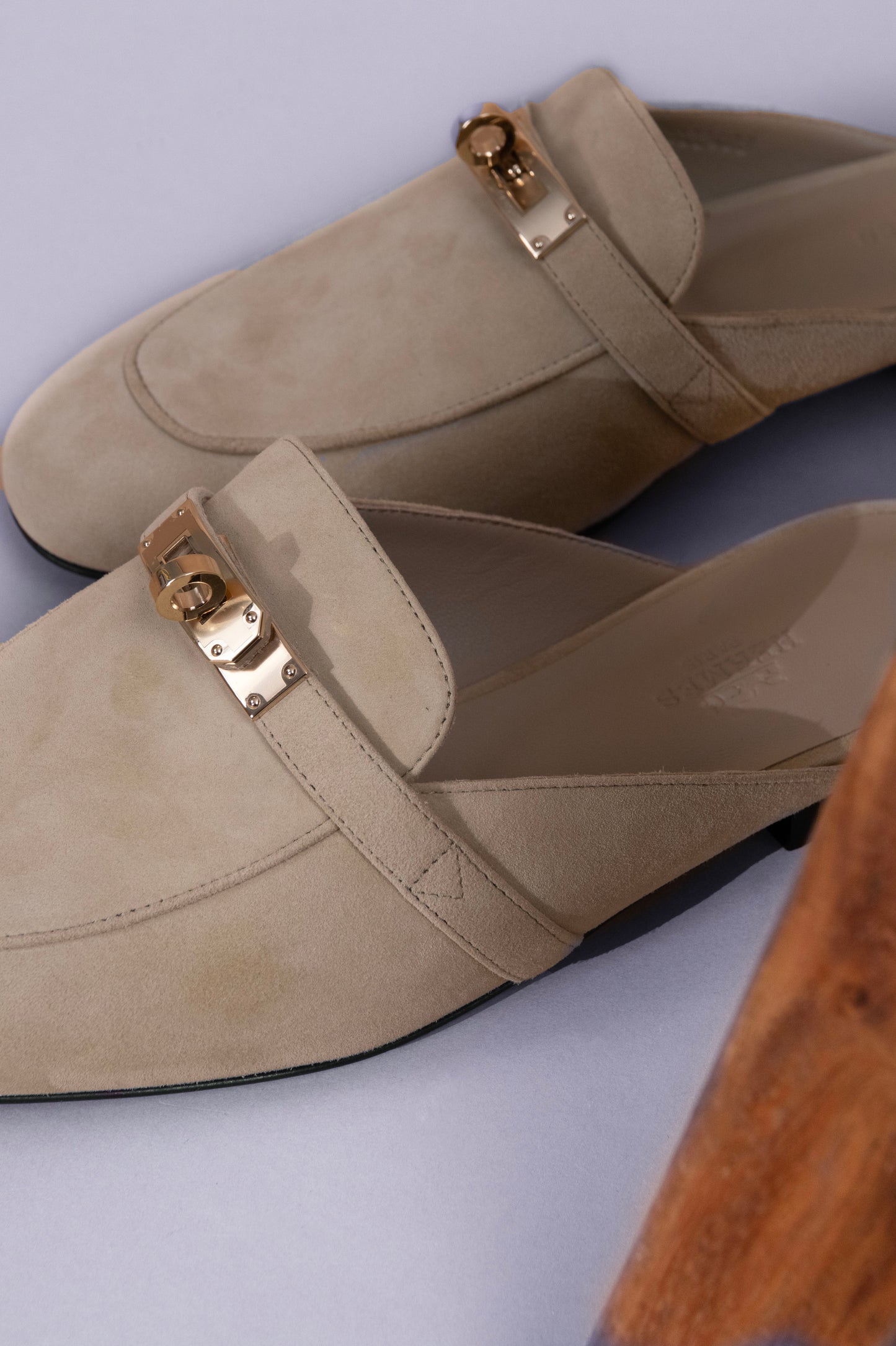 Hermès Oz Mules in Beige Lin PBHW