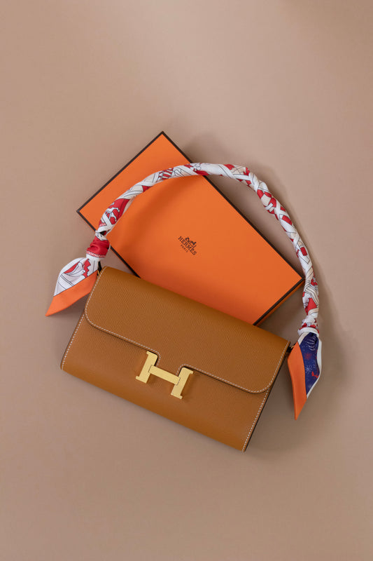 Hermès Constance Wallet To Go Toffee GHW