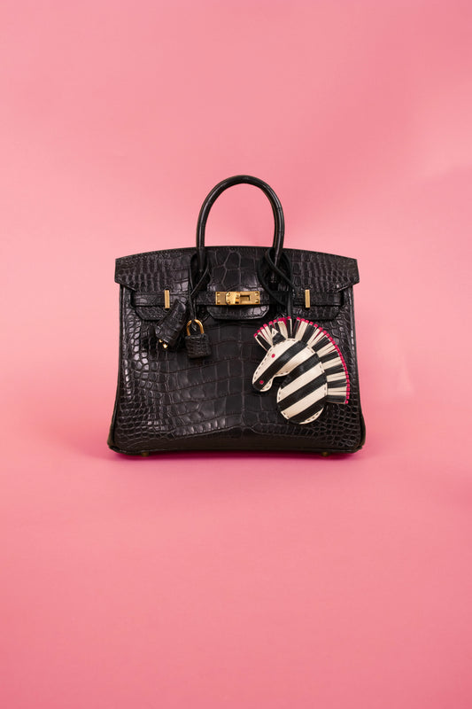 Hermès Birkin 25 Matte Crocodile Black GHW
