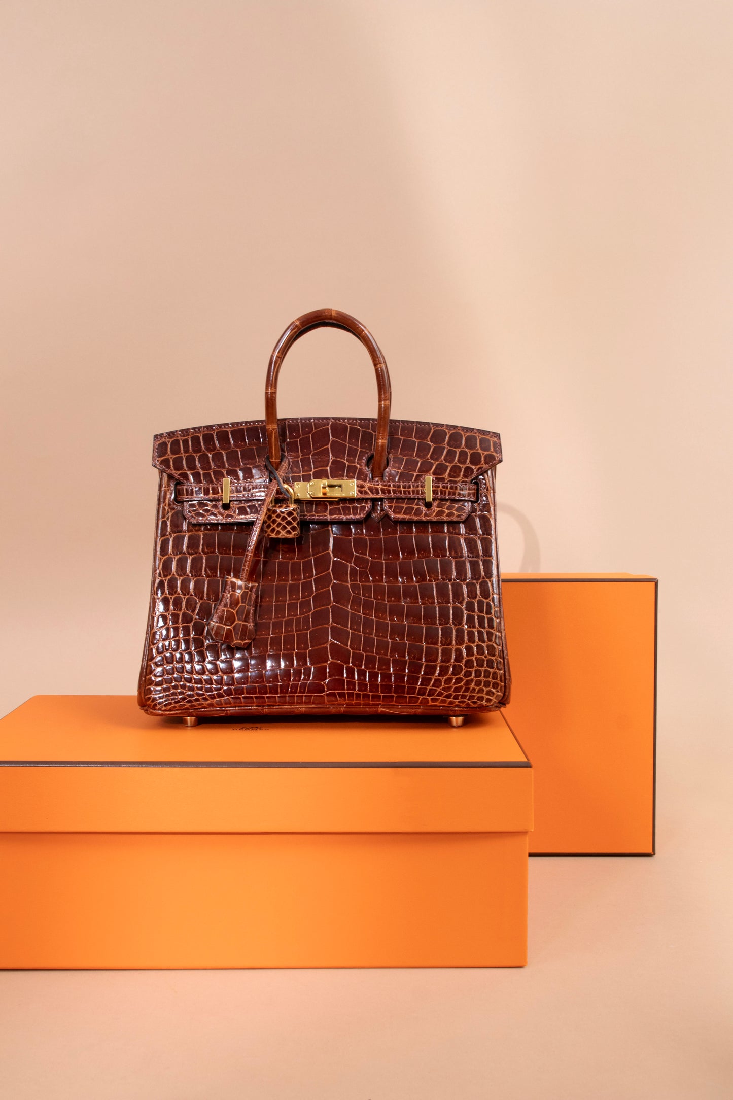 Hermès Birkin 25 Shiny Crocodile Miel GHW