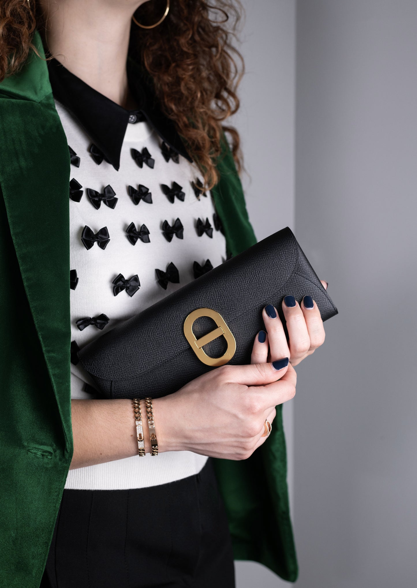 محفظة Hermès Chaine D'ancre To Go السوداء GHW