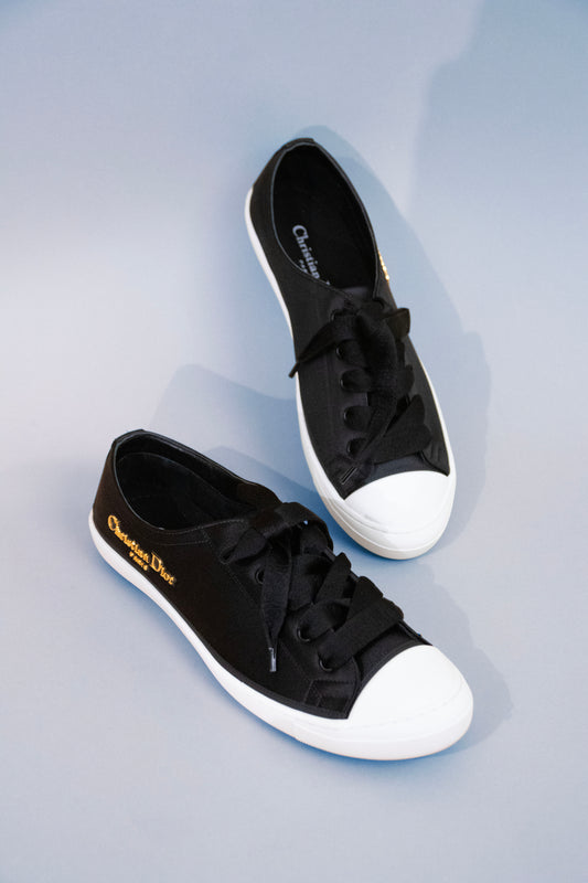 Dior Lucky Sneakers in Black Satin