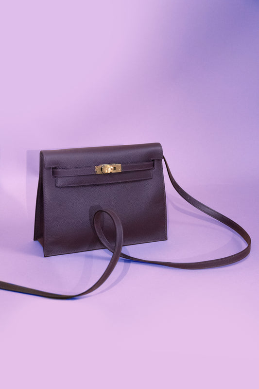 Hermès Kelly Danse in Prunoir/Anemone GHW