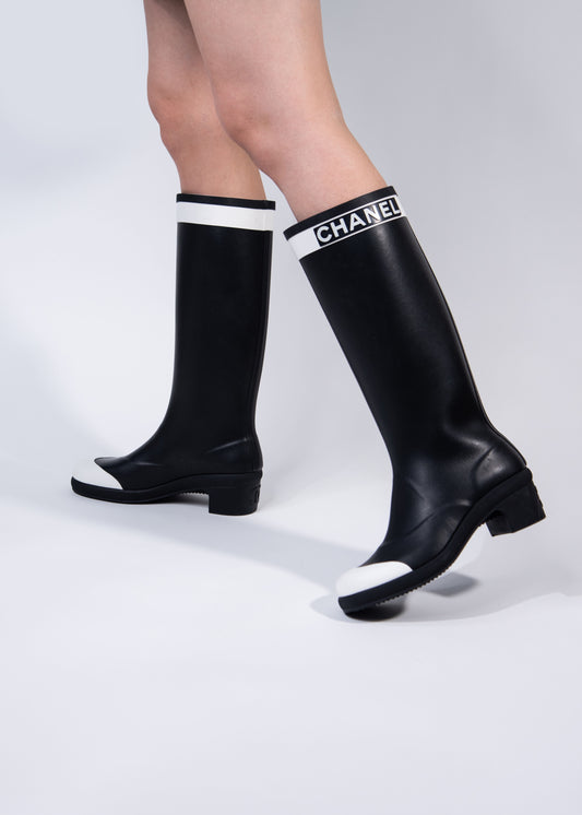 Chanel - High Rain Boots in Black