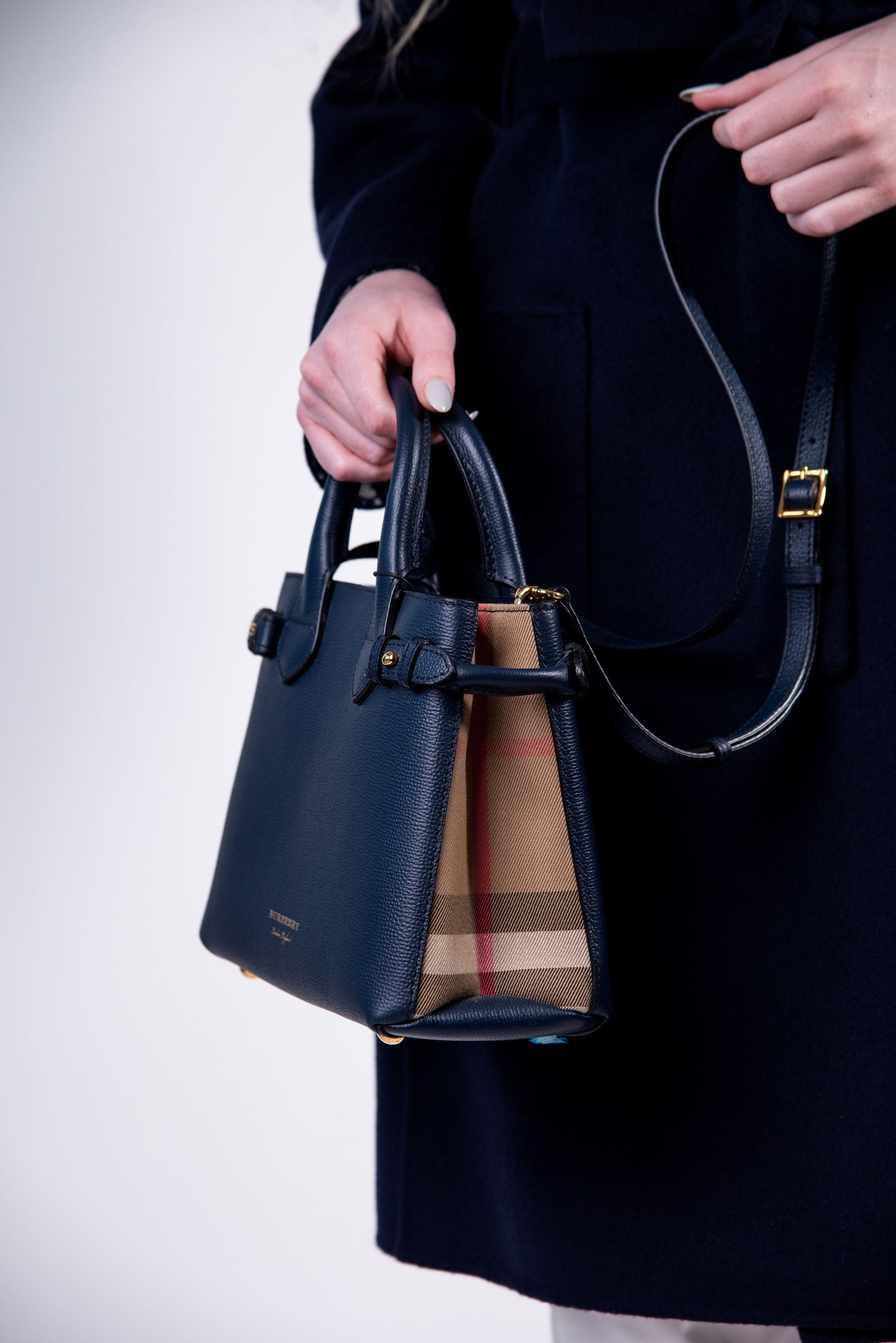 Burberry Tote Bag Navy Blue