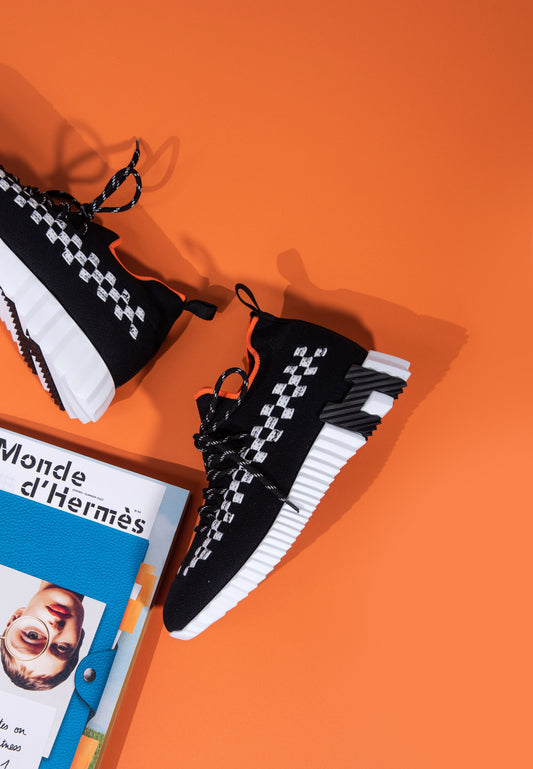 Hermès Flex Knit Sneakers in Black/White