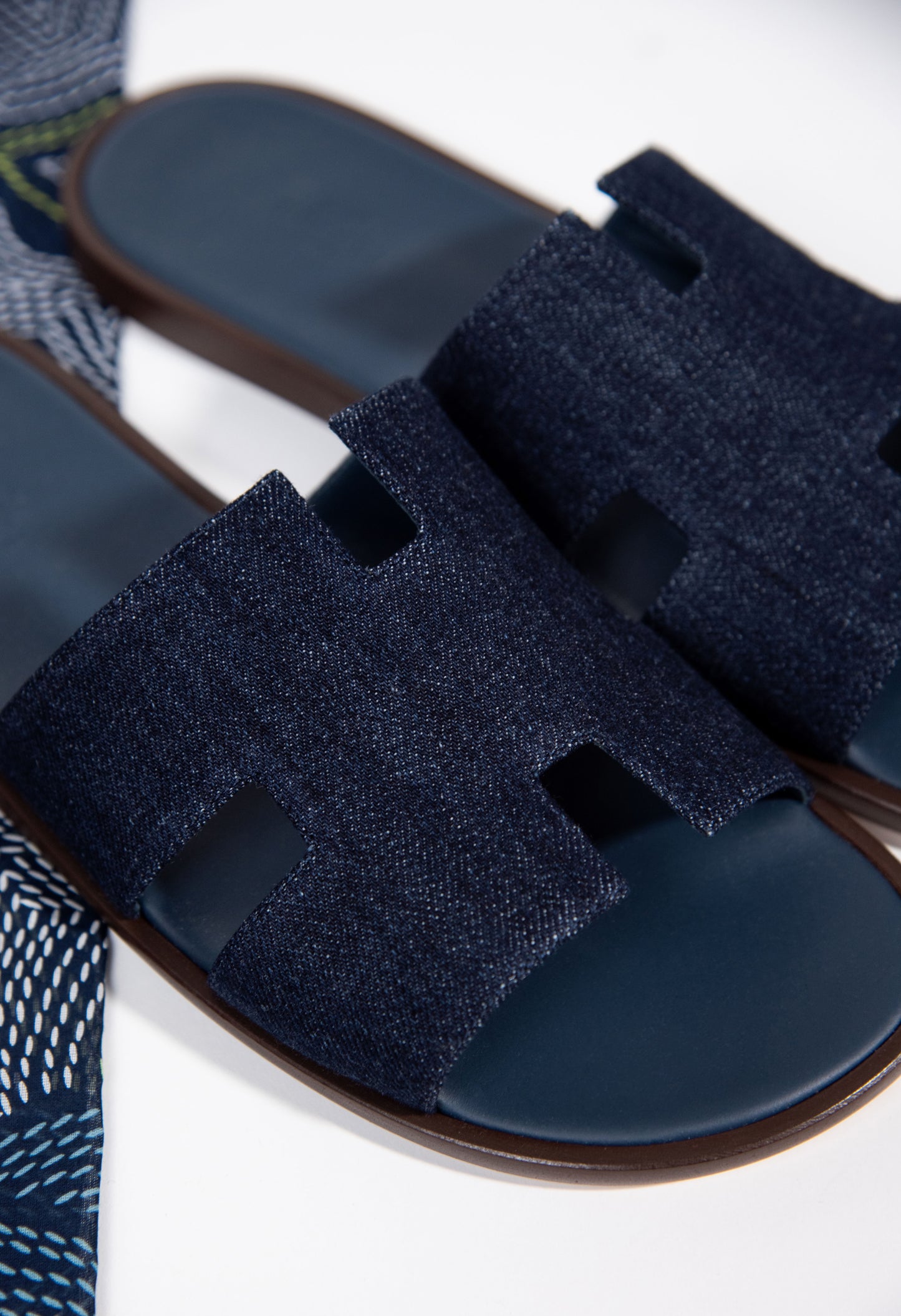 Hermès Izmir Dark Denim Sandals
