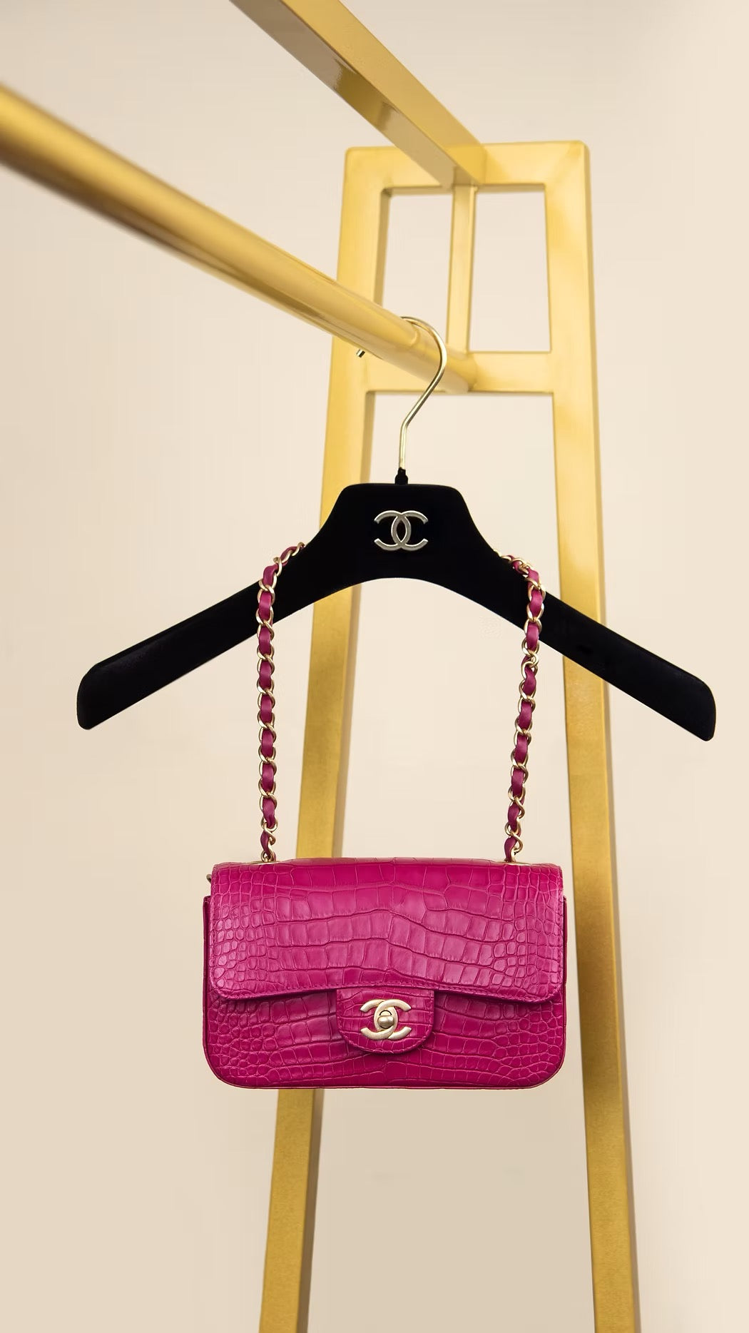 Chanel Alligator Pink Flap Bag
