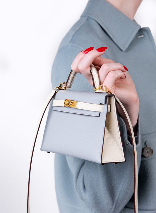 Hermès - HSS Mini Kelly in Brume & Craie GHW