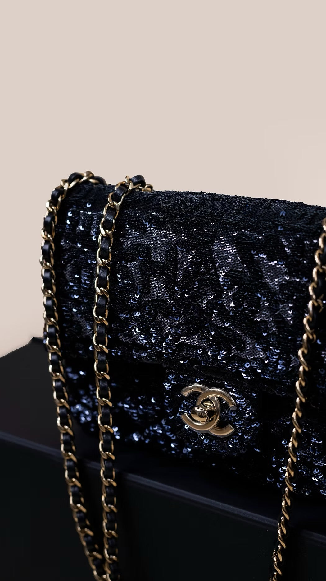 Chanel Navy Sequin Flap Bag