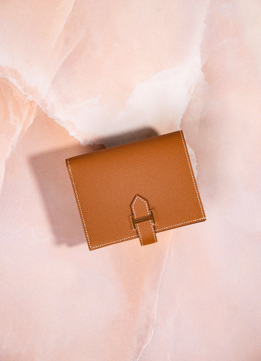 Hermè Gold Bearn Wallet