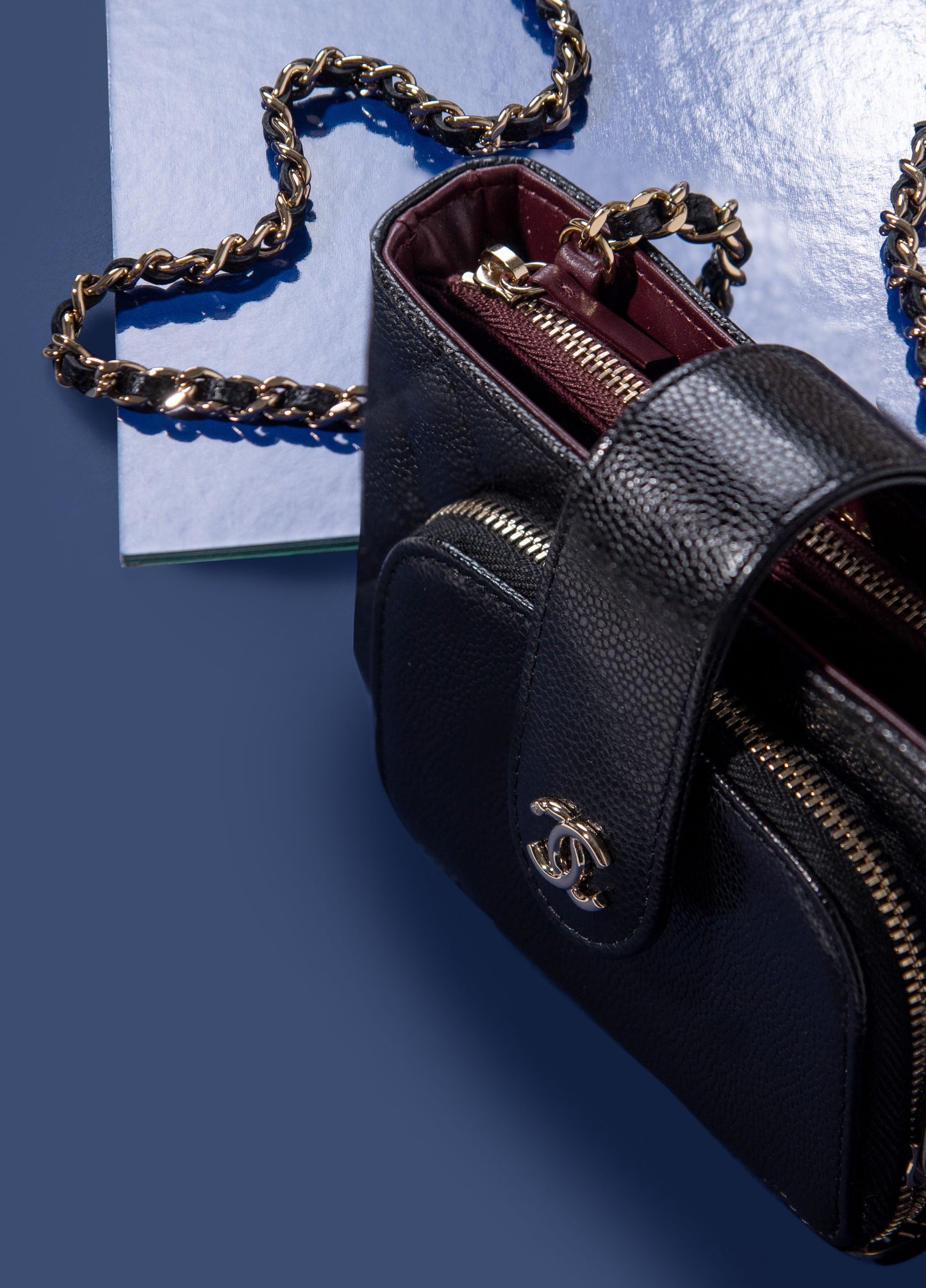 Chanel - Black Phone Case Wallet on Chain