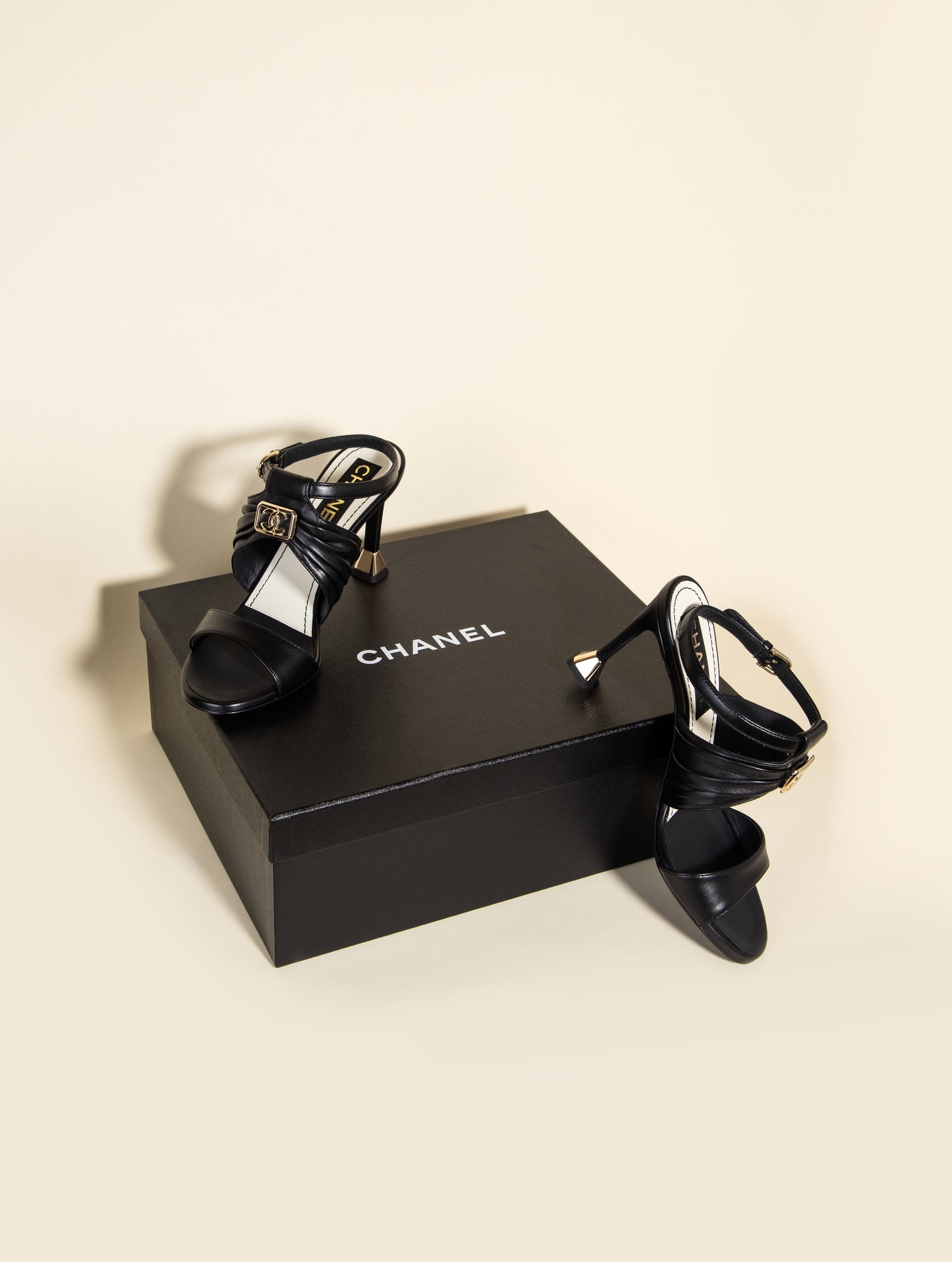 Chanel Princess CC Black Sandals - Details