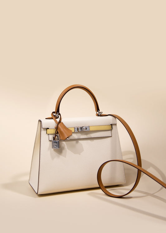 Hermès - Kelly 25 in Sesame/Jaune Poussin/Nata with PHW