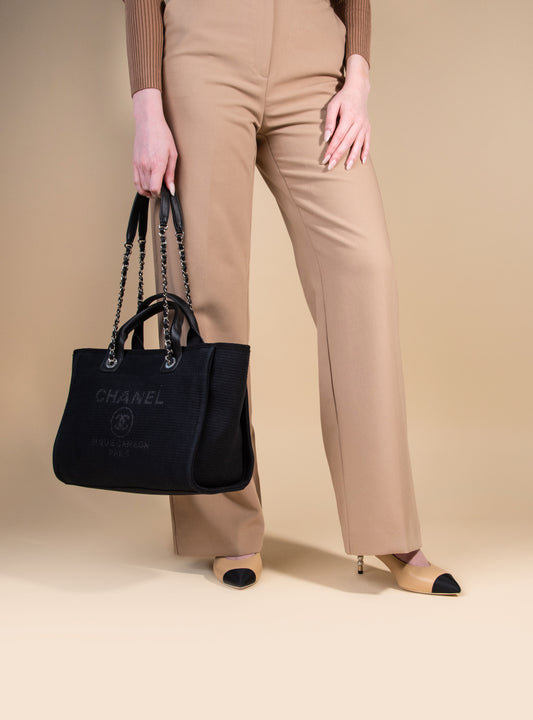 Chanel - Deauville Black Shopping Bag