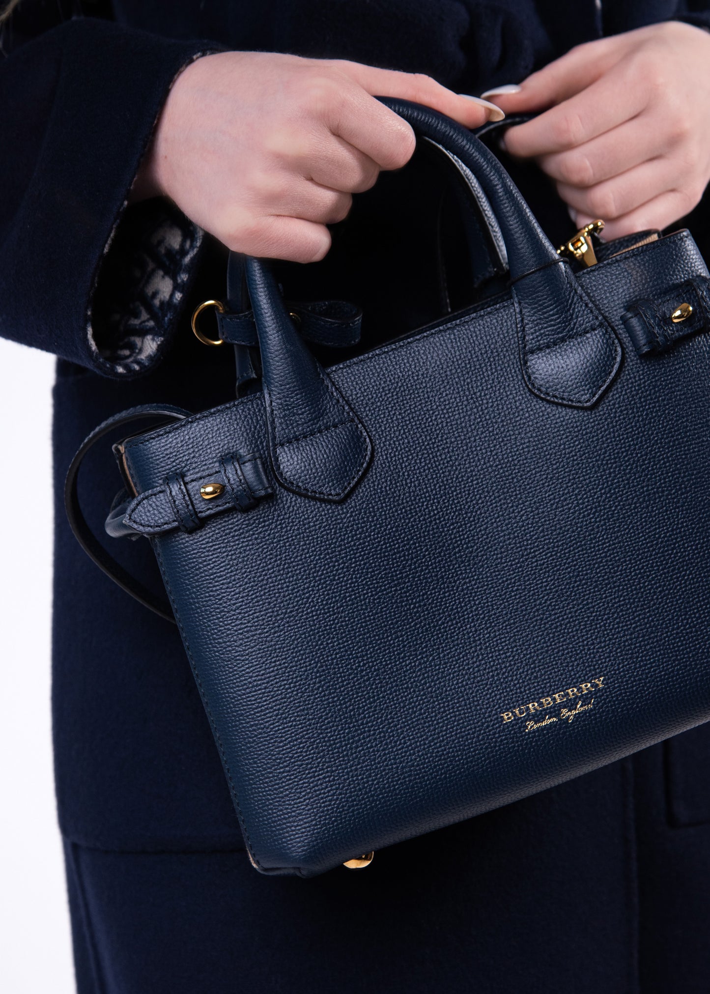 Burberry Tote Bag Navy Blue
