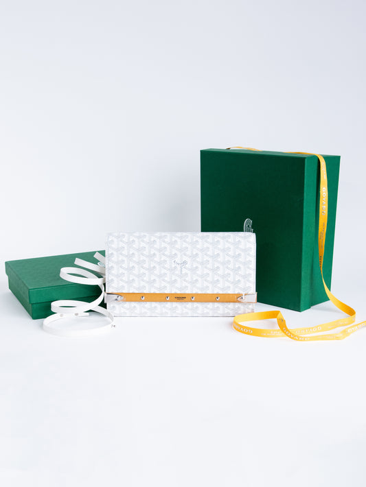 Goyard Monte Carlo Clutch in White PM