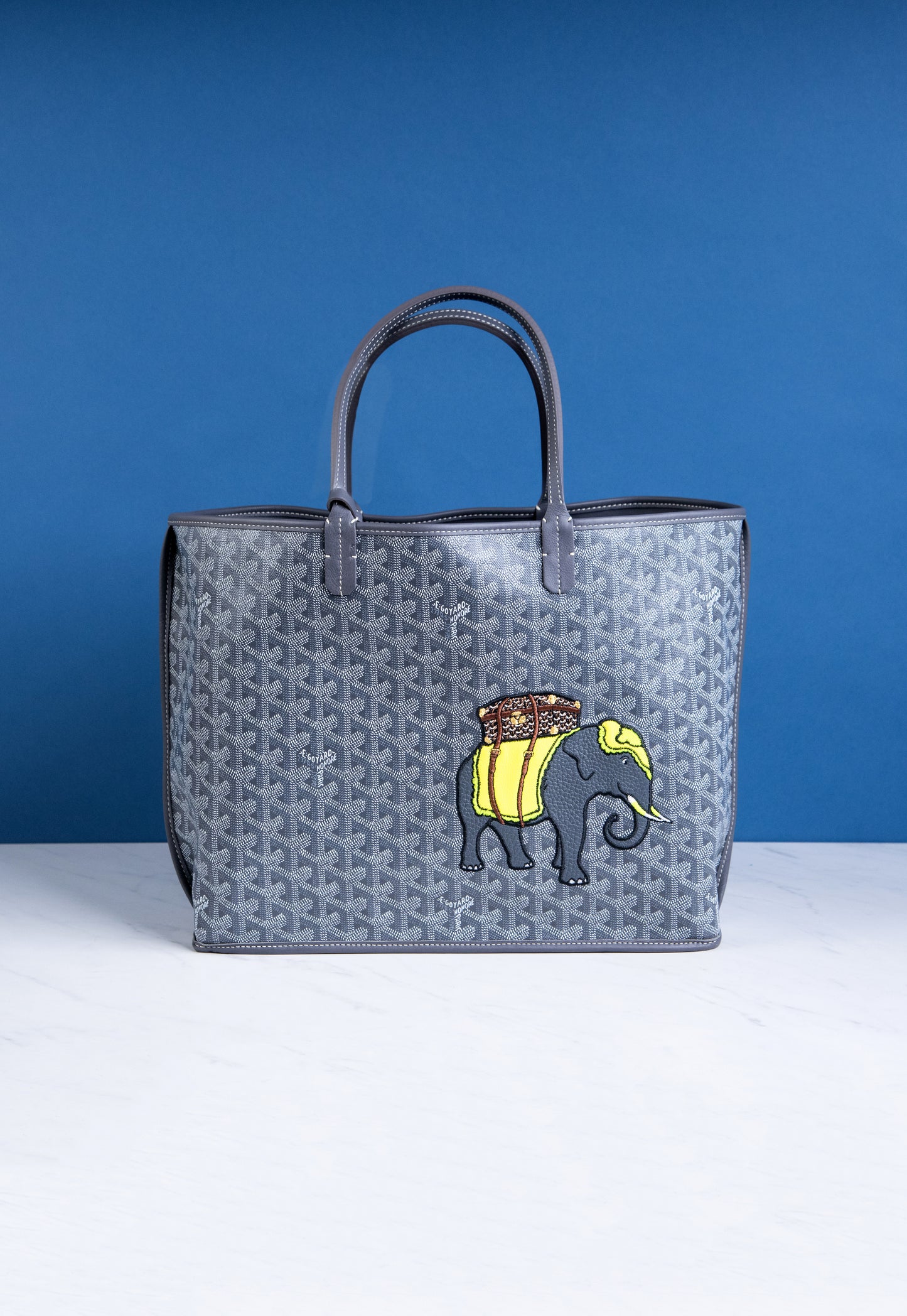 Goyard Grey PM Anjou Reversible Elephant Tote