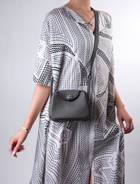 Hermès Mini Lindy in Gris Mayer PHW
