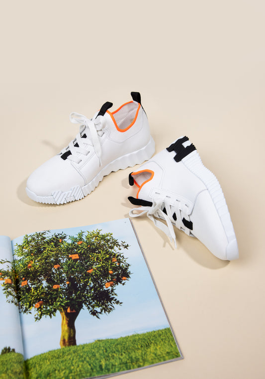 Hermès Depart Sneakers in White/Black