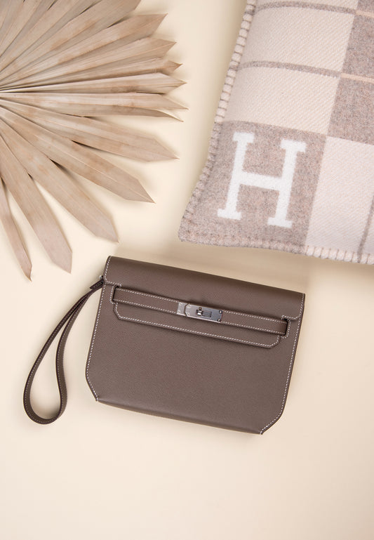 Hermès Kelly Depeches in Etoupe PHW