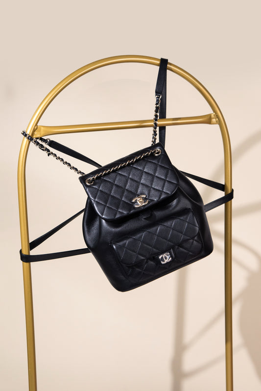 Chanel Black Calfskin Backpack