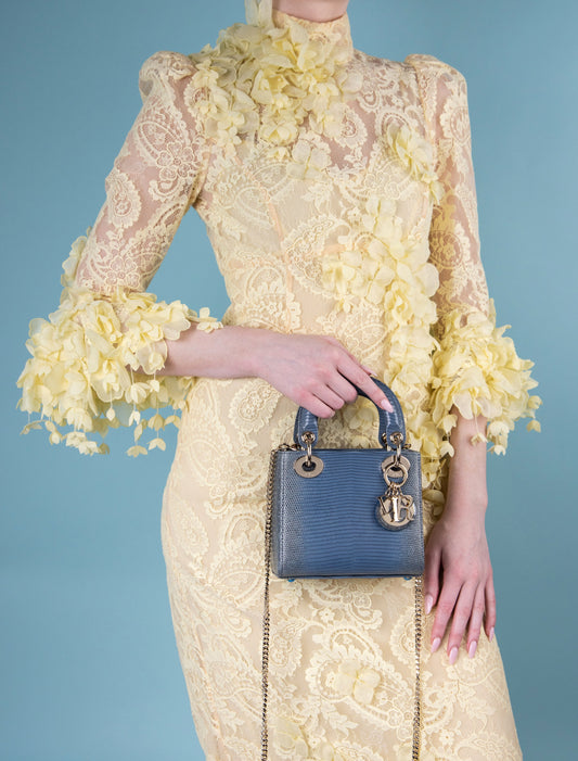 Dior - Mini Lady Dior Bag in Blue Ombre Lizard