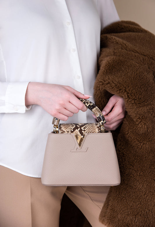 Louis Vuitton Mini Capucine in Python Galet