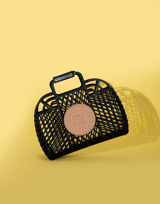 Fendi Black Recycled Plastic Basket Bag