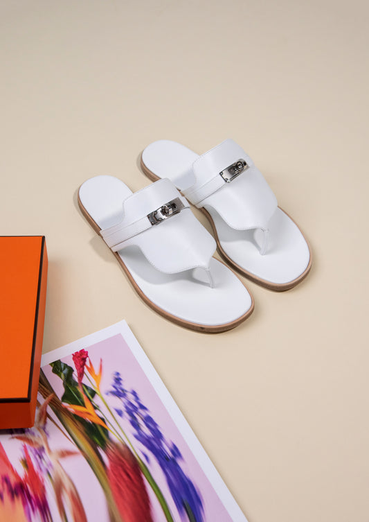 Hermès Elixir White Sandals
