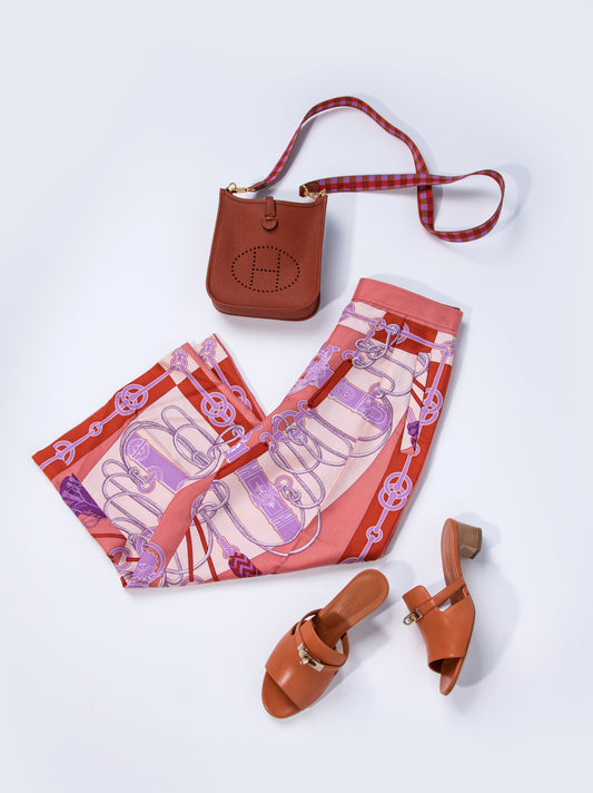 Hermès Mini Evelyne Curve with Candy Sandals in Marron Graise & Hermès Pants