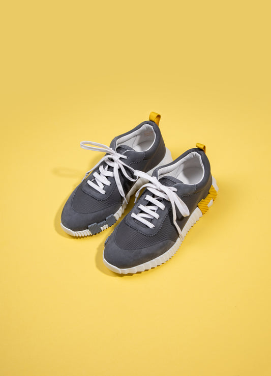 Hermès Bouncing Sneakers in Grey with Yellow H