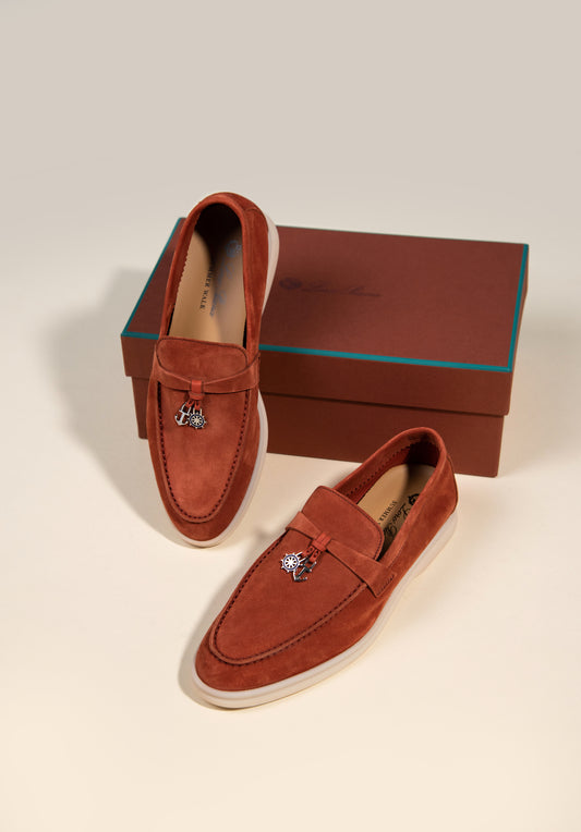 حذاء Goyard PM Saint Louis Blue Bag وLoro Piana Nautical Charms Walk Loafers باللون الأزرق المزجج