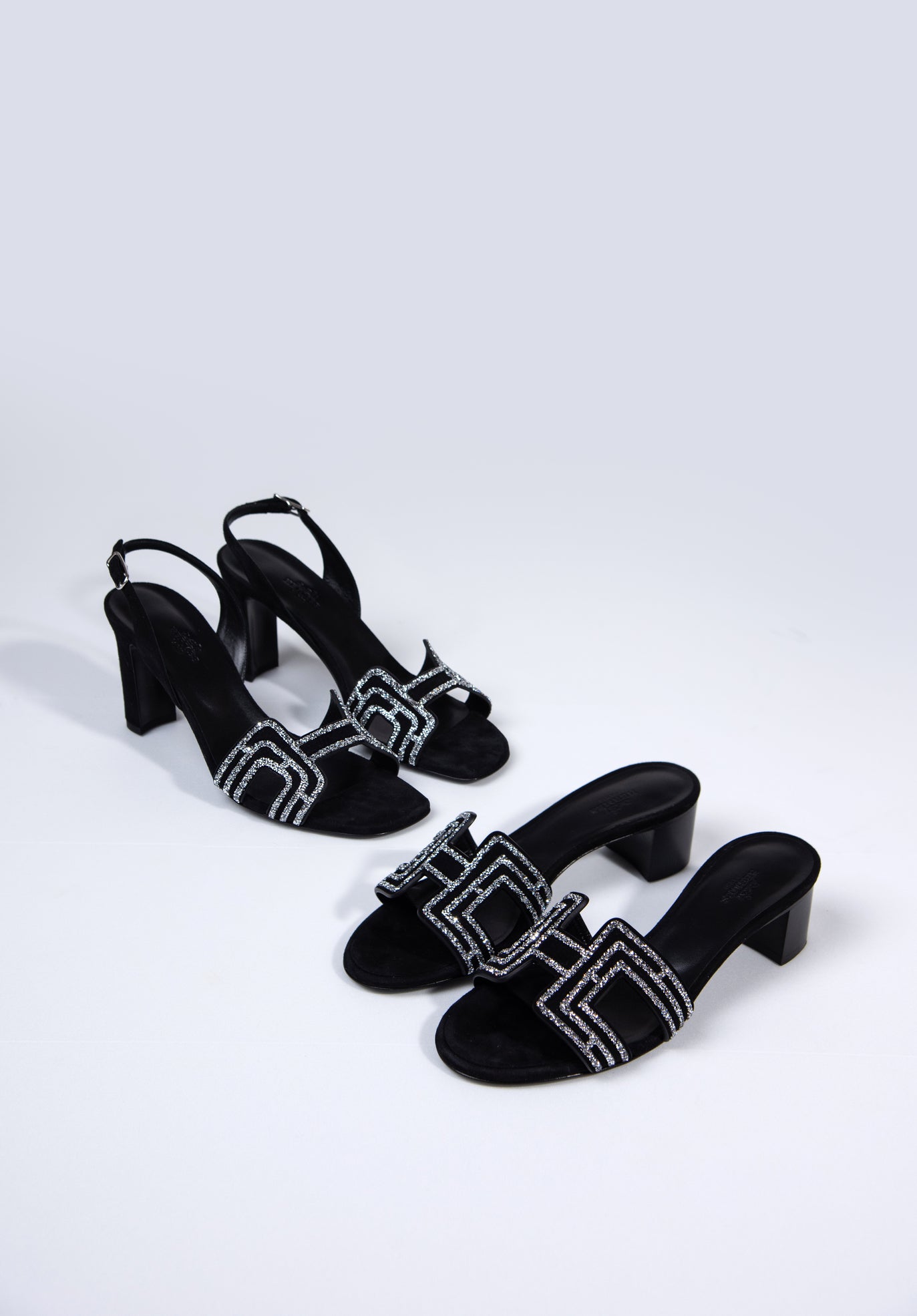 Hermès Sparkling Black Premiere Sandals & Sparkling Black Oasis Sandals