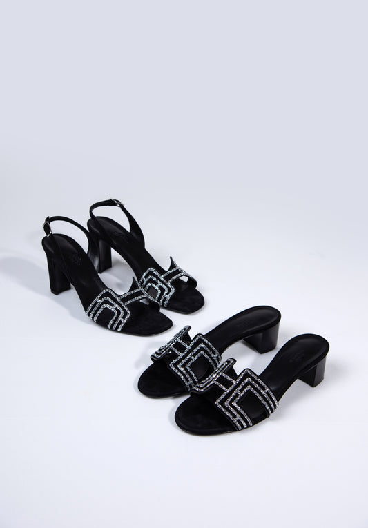 Hermès Sparkling Black Premiere Sandals & Sparkling Black Oasis Sandals
