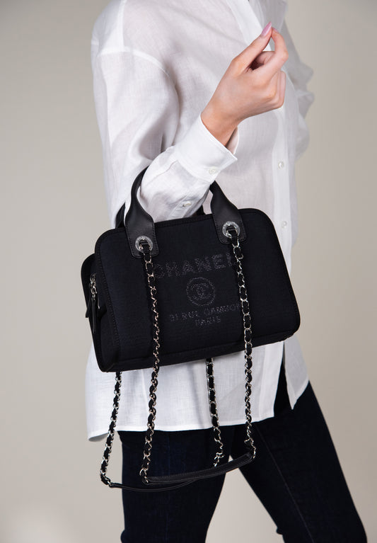Chanel Small Deauville Black Tote