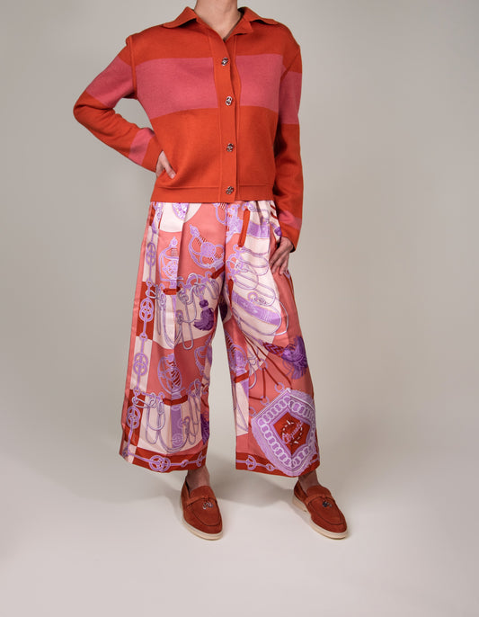 Hermès Cliquetis Finesse Multicolored Twillaine Cardigan & Pants