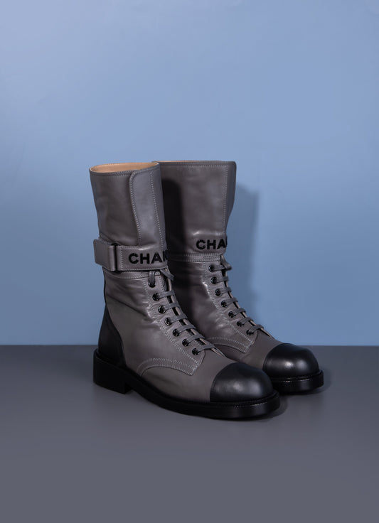 Chanel High Boots in Grey/Black