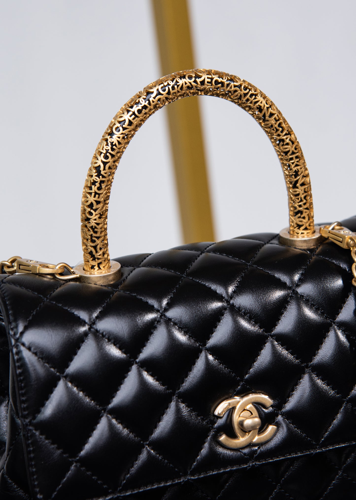 Chanel Small Coco Handle Lambskin with Metal Handle