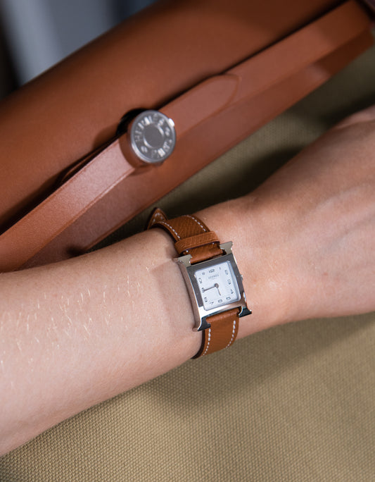 Hermès Heure H Gold Strap Watch in 21mm