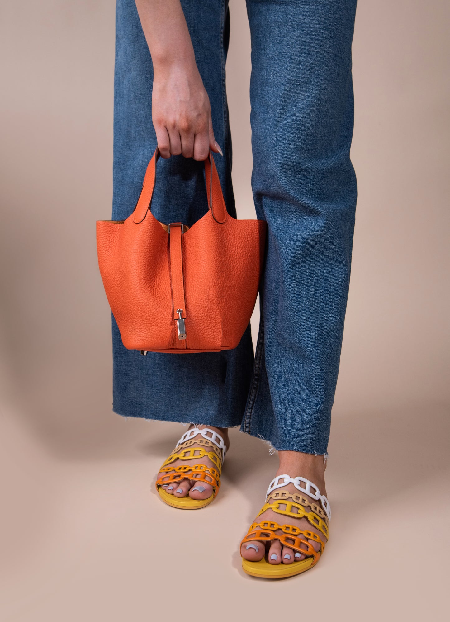 Hermès Picotin 18 Orange Feu PHW