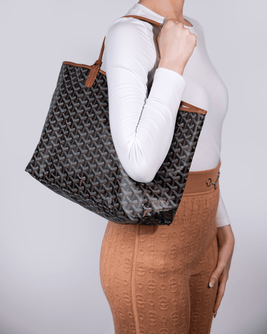 Goyard Saint Louis PM Bag in Black & Tan