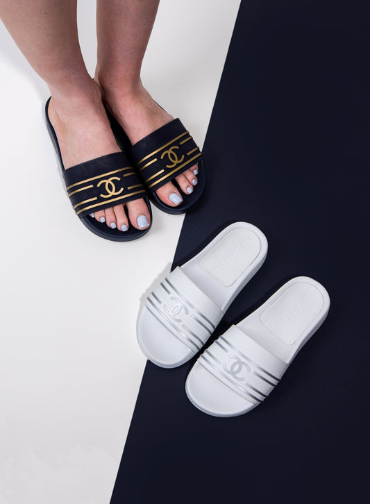 Chanel PVC CC Logo Slides