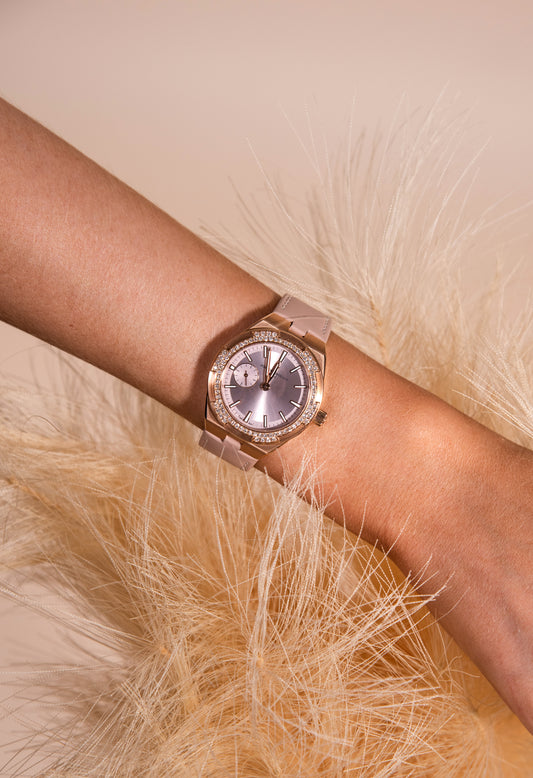 Vacheron Constantin Pink Gold Overseas Self-Winding Watch with Rubber & Leather Strap