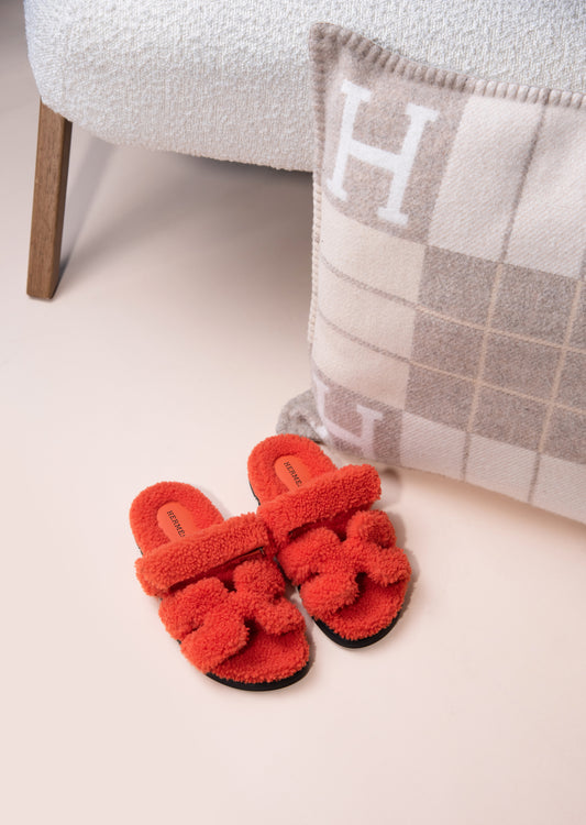 Hermès Shearling Chypre in Orange