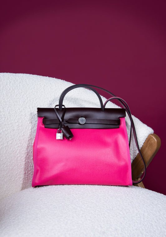 Hermès Herbag 31cm in Rose Shocking