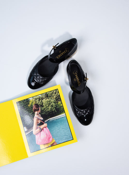 Chanel Lambskin Quilted Cap Toe Ballerina Flats