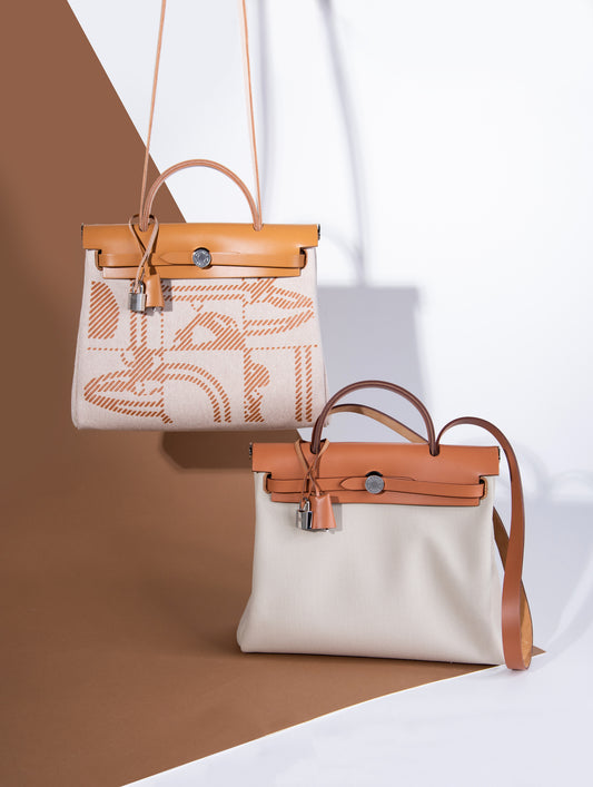 Hermès Herbag 31 Bride De Gala Beige & Toile Vache Hunter Trench